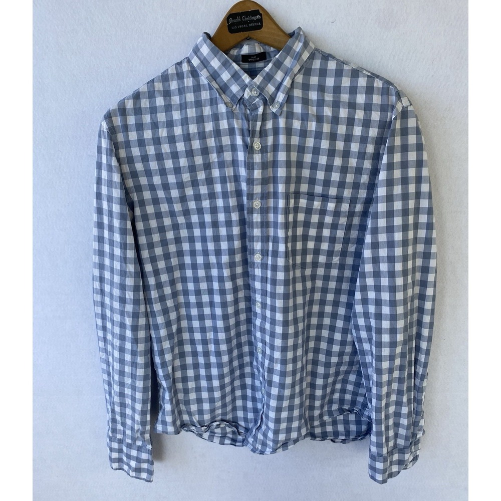 J Crew Shirt Long Sleeve Plaid Slim Fit Flex Mens L